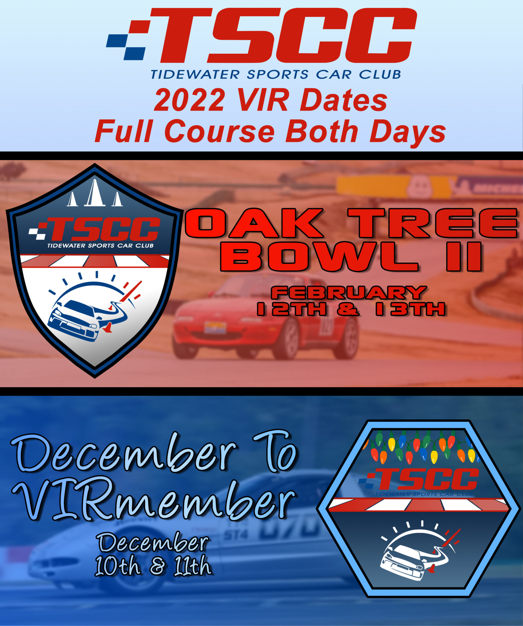 2022 VIR Dates Tidewater Sports Car Club